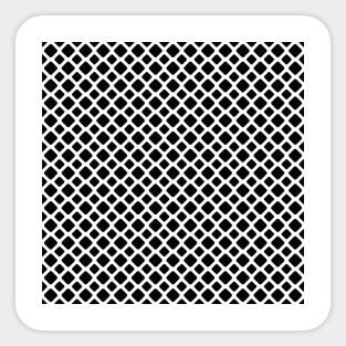 Black And White Diagonal Square Grid Pattern Sticker